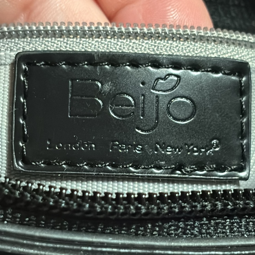 BEIJO black Patent Leather Bag Purse Zipper - Picture 11 of 12